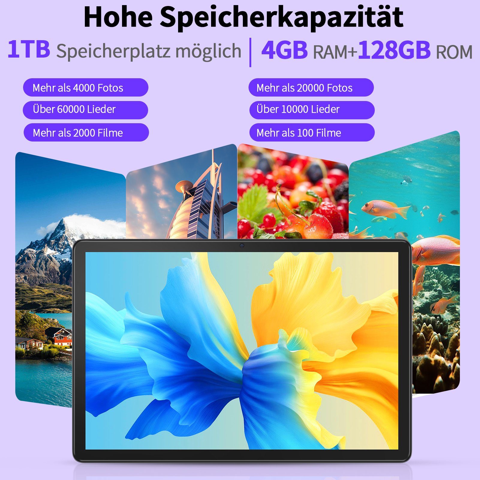 Ulife VASOUN M40, grau, 8000mAh Akku, 5MP+13MP, BT 5.0 Tablet (10