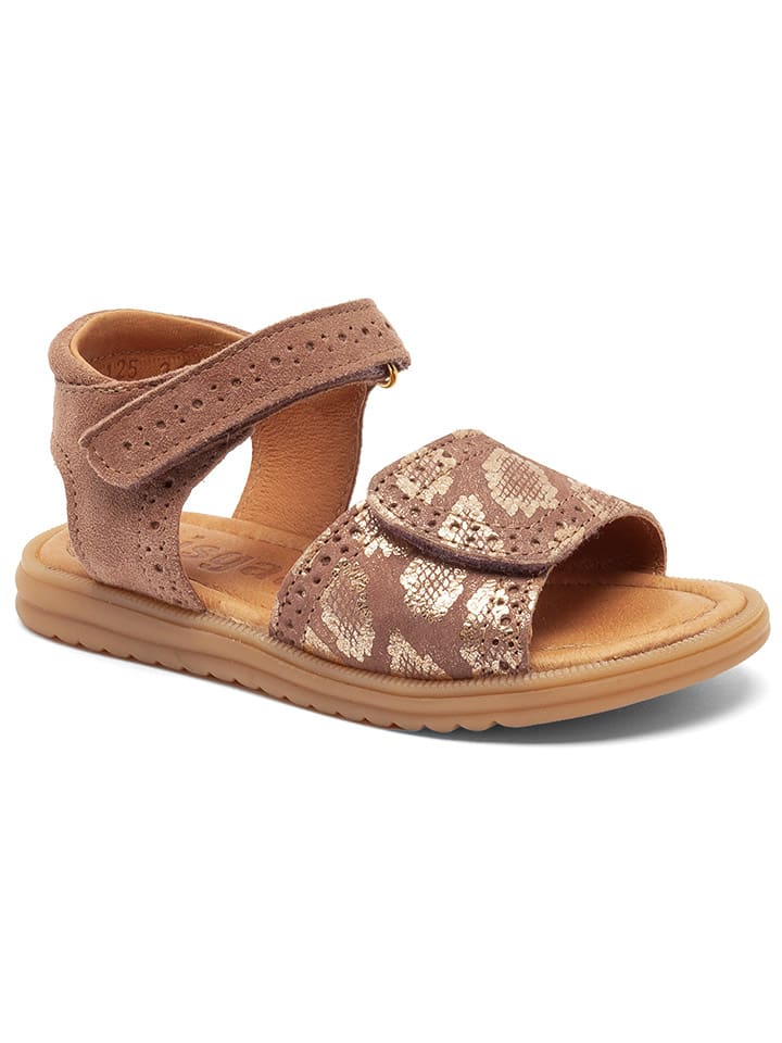 bisgaard Leder-Sandalen in Hellbraun/ Gold günstig kaufen