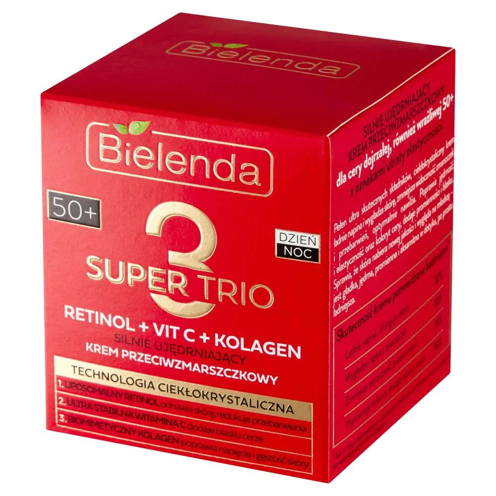 Bielenda Super Trio (Retinol + Vitamine C + Collageen) Anti-rimpelcrème 50+ dag/nacht