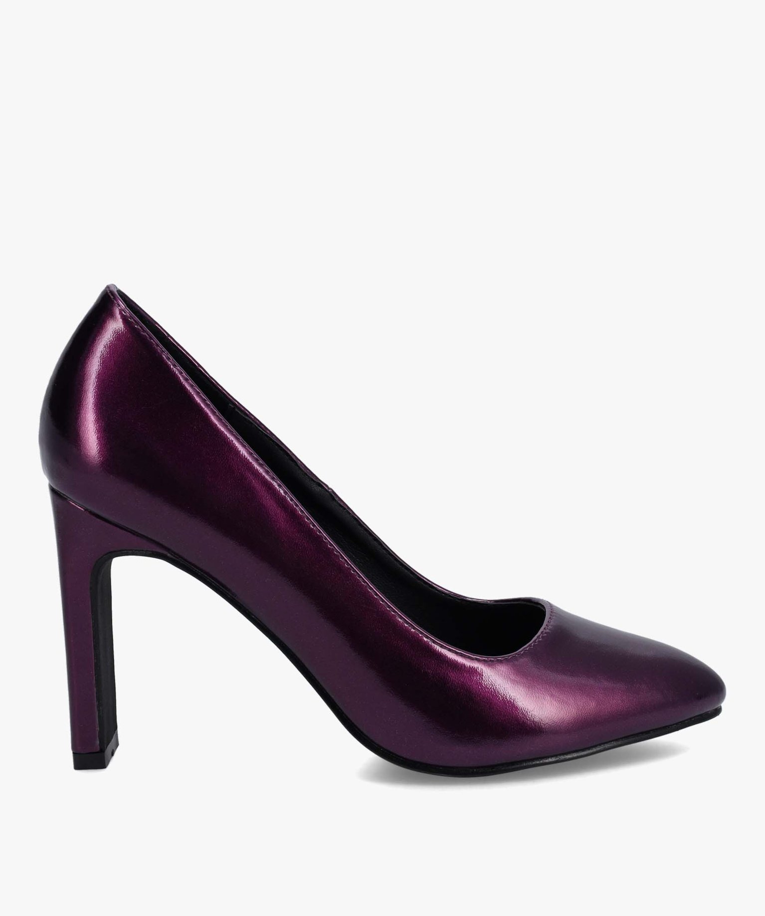 Escarpins femme à talon fin dessus uni métallisé violet | GEMO