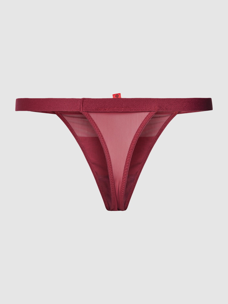 String in semitransparentem Design Modell 'Velvet' in bordeaux rot