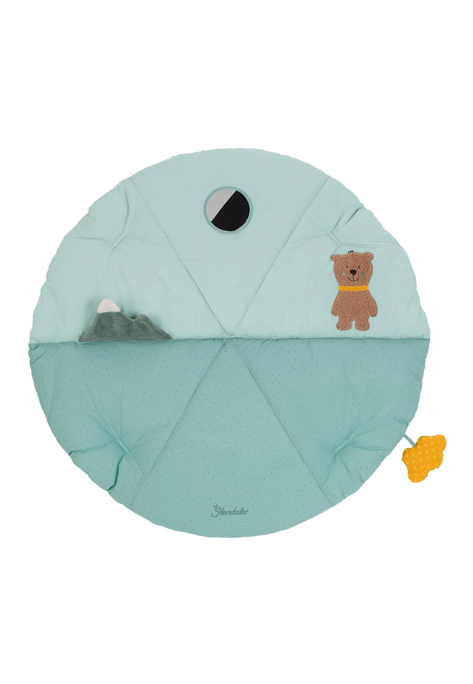 Spielbogen Bär Ben in Türkis mit Krabbeldecke rund