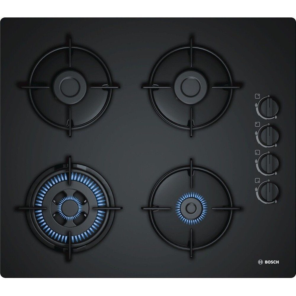 BOSCH Gasherd-Set Gas Herd Autark Bosch 2xTeleskop Backofen Umluft + GAS Kochfeld, mit 2-fach-Teleskopauszug