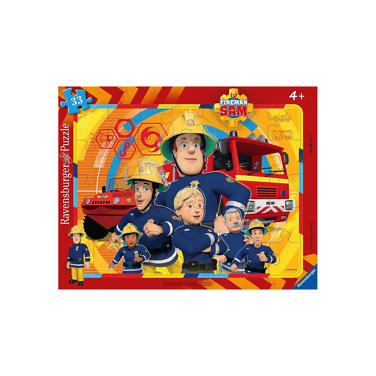 Rahmen-Puzzle, 33 Teile, 32,5x24,5 cm, Sam, der Feuerwehrmann