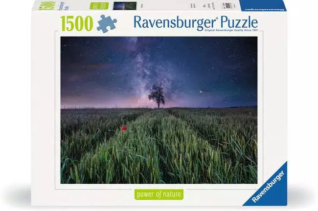 Puzzle 1500 Teile - Nachthimmel über dem Kornfeld