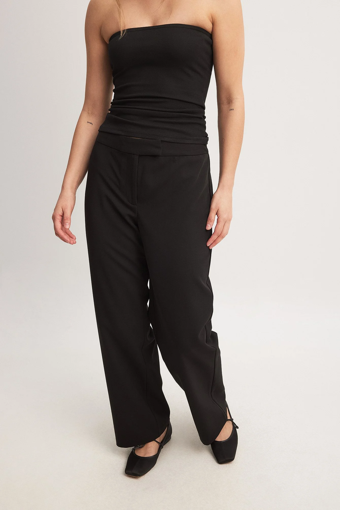 Gerade Anzughose mit niedriger Taille