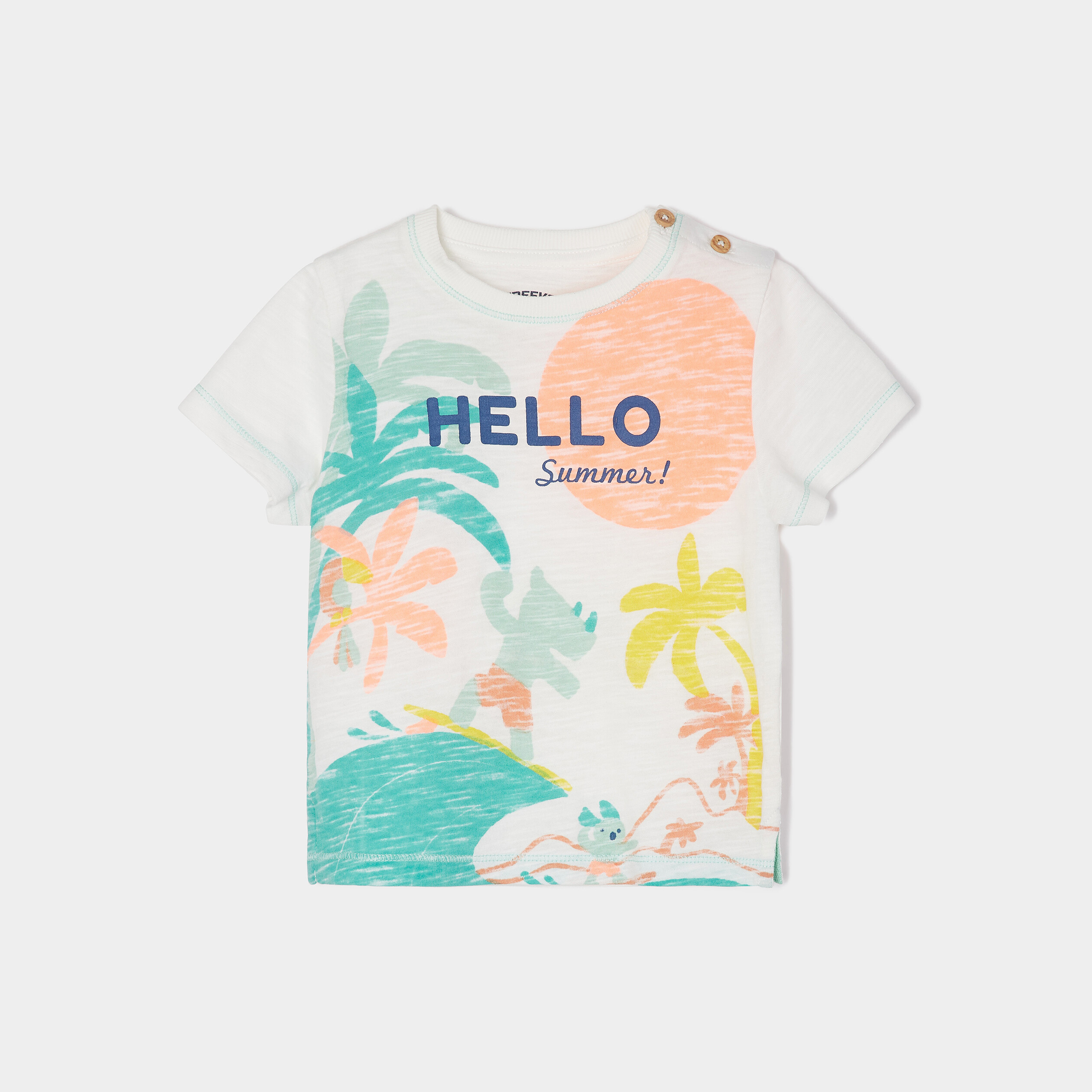 T-shirt manches courtes Creeks ecru bébé garçon | La Halle
