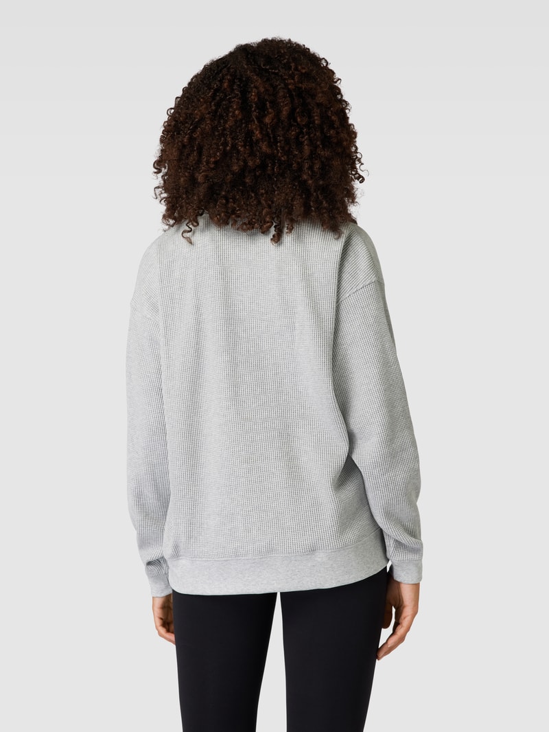Longsleeve mit Strukturmuster in hellgrau meliert