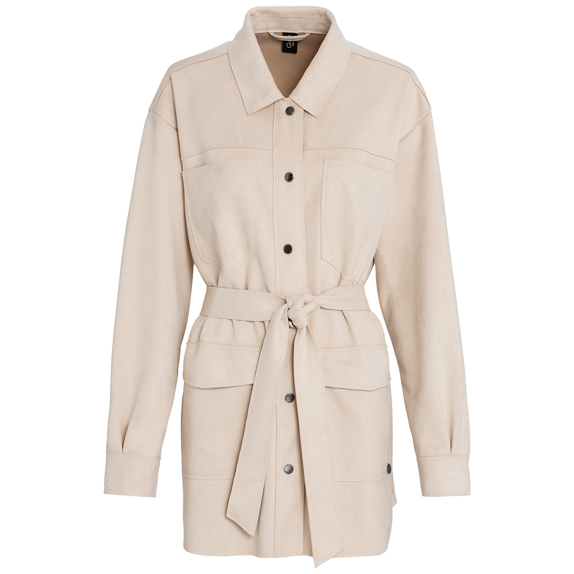 Damen Velours-Jacke mit Bindegürtel