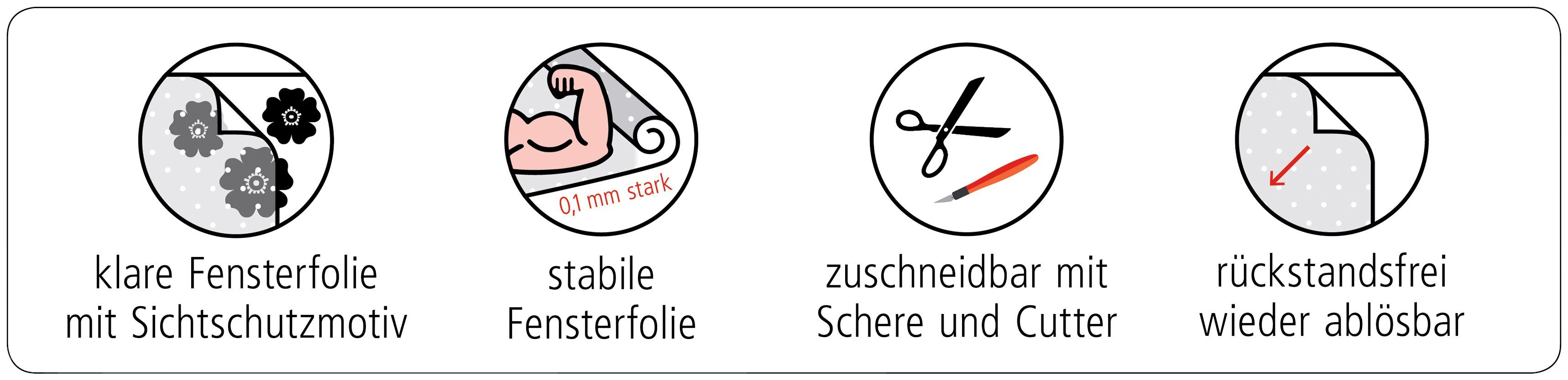 Fensterfolie Look Zangtangel white, MySpotti, halbtransparent, glatt, 60 x 100 cm, statisch haftend