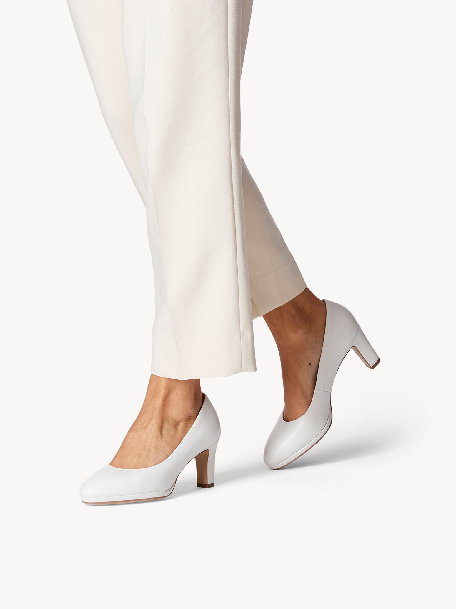 Escarpin en cuir - blanc