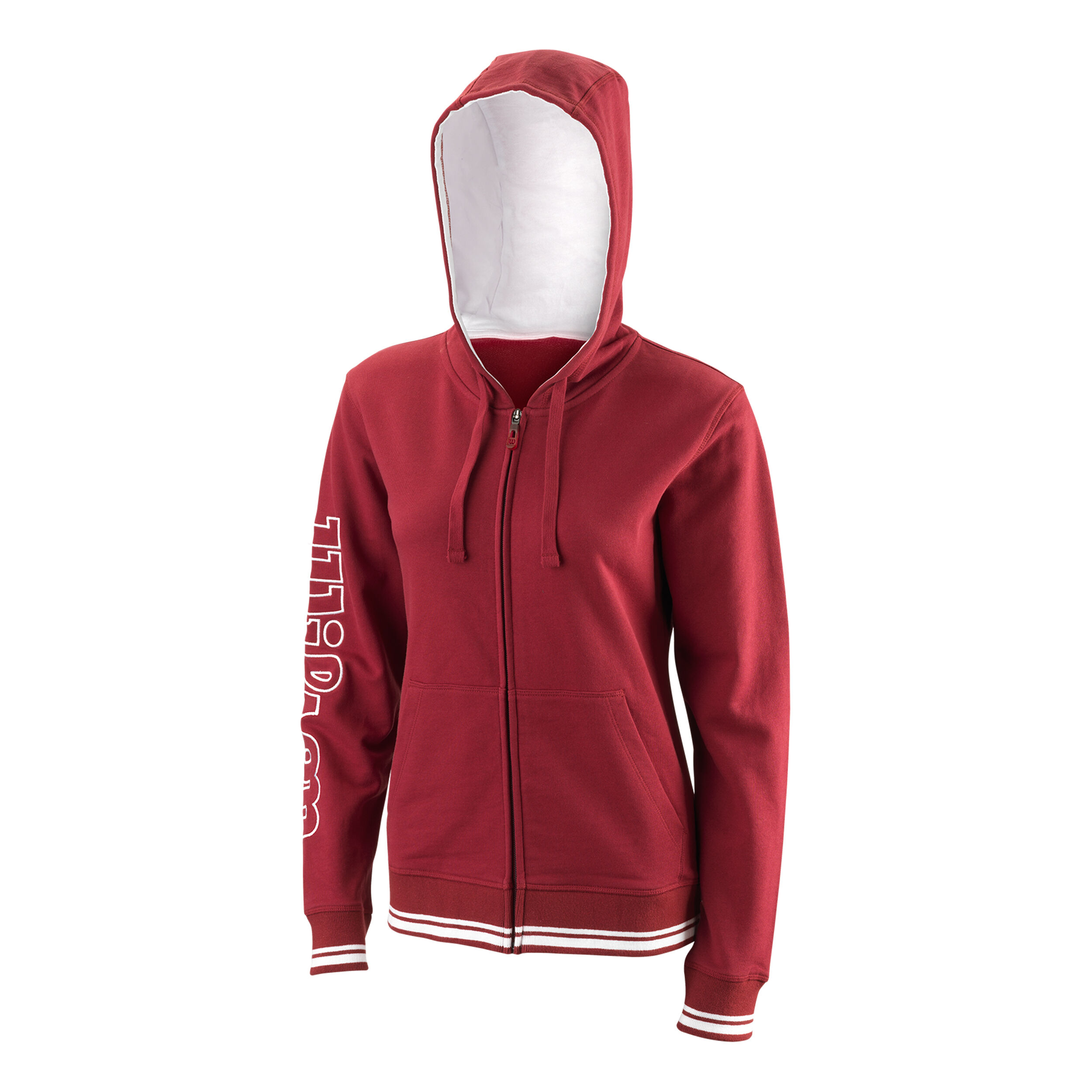 Team II Sweatjacke Damen - Dunkelrot, Weiß