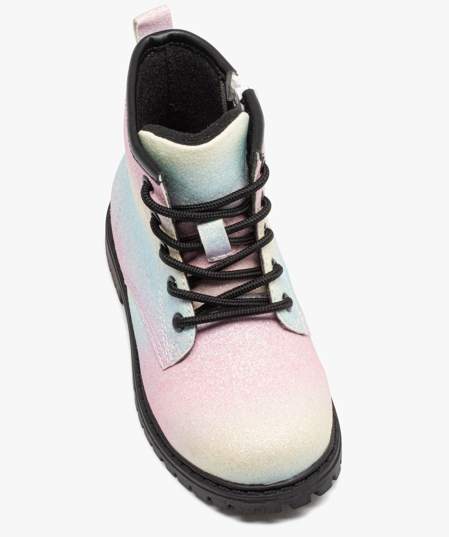 Boots à paillettes arc-en-ciel et semelle crantée fille multicolore | GEMO