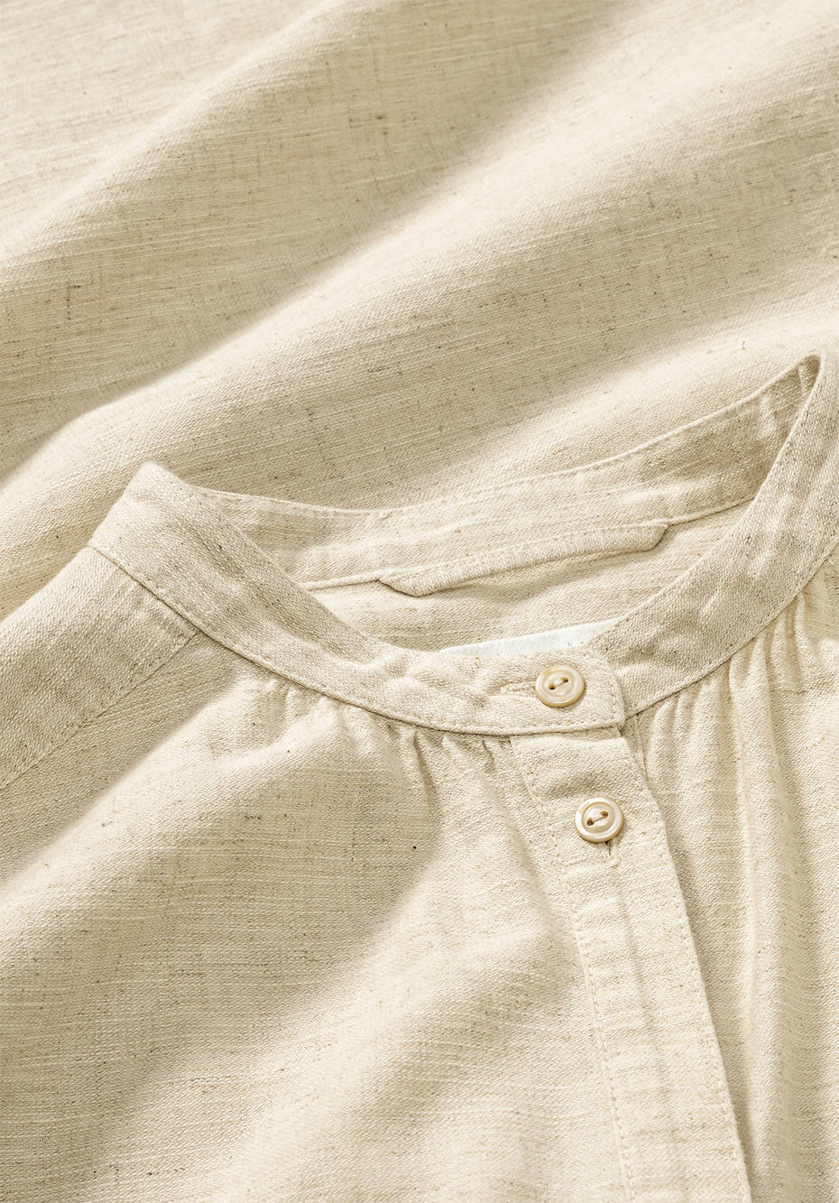 Kleid aus Bio-Baumwolle mit Leinen