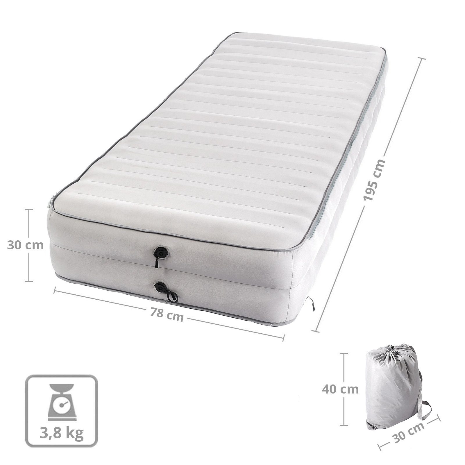 Human Comfort Luftbett Luftbett Chatou XH30 Camping Bett, Isomatte Kasten Matratze 30 cm