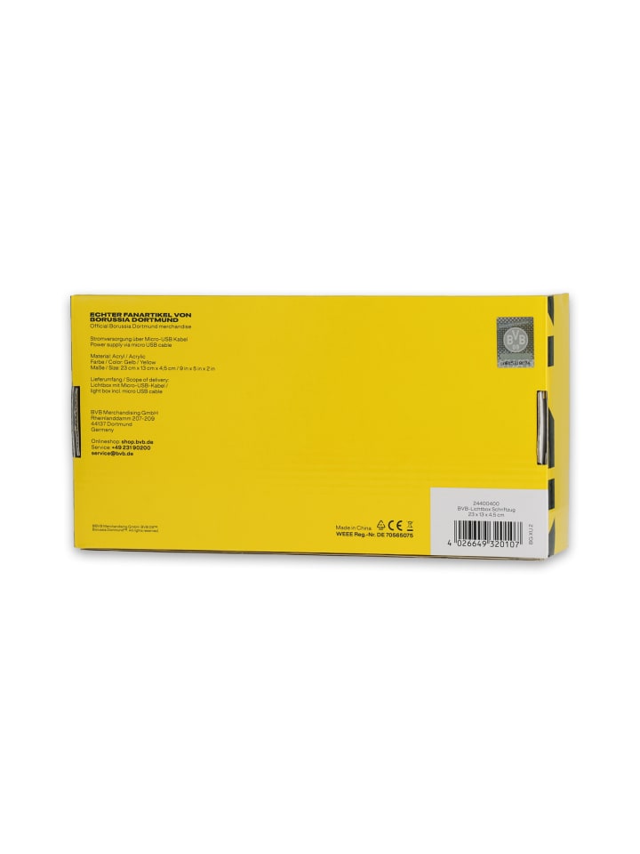 BVB BVB Lichtbox Schriftzug in Gelb günstig kaufen 23 cm