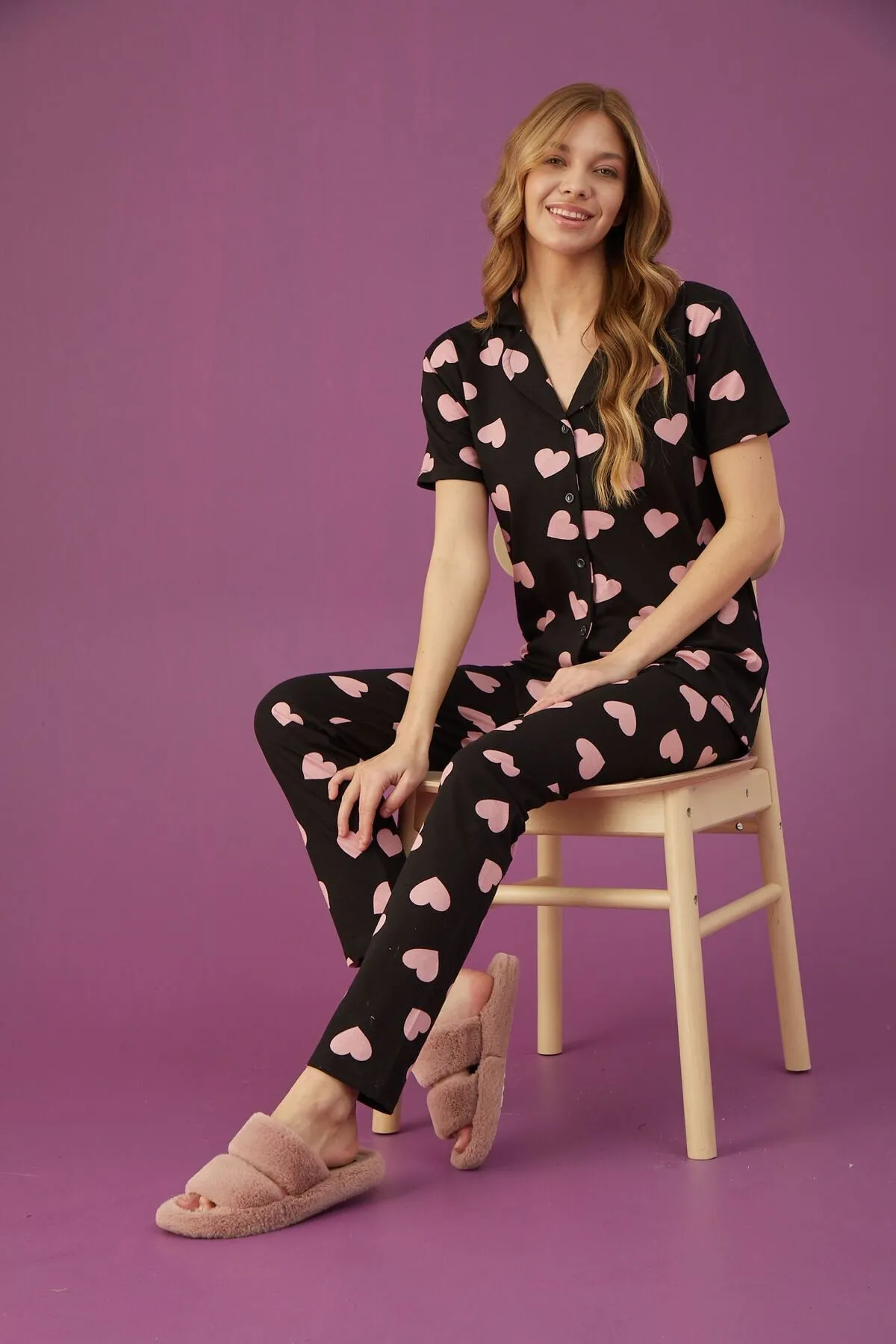 STRAWBERRY  Pyjama-Set aus Baumwolle mit Knöpfen