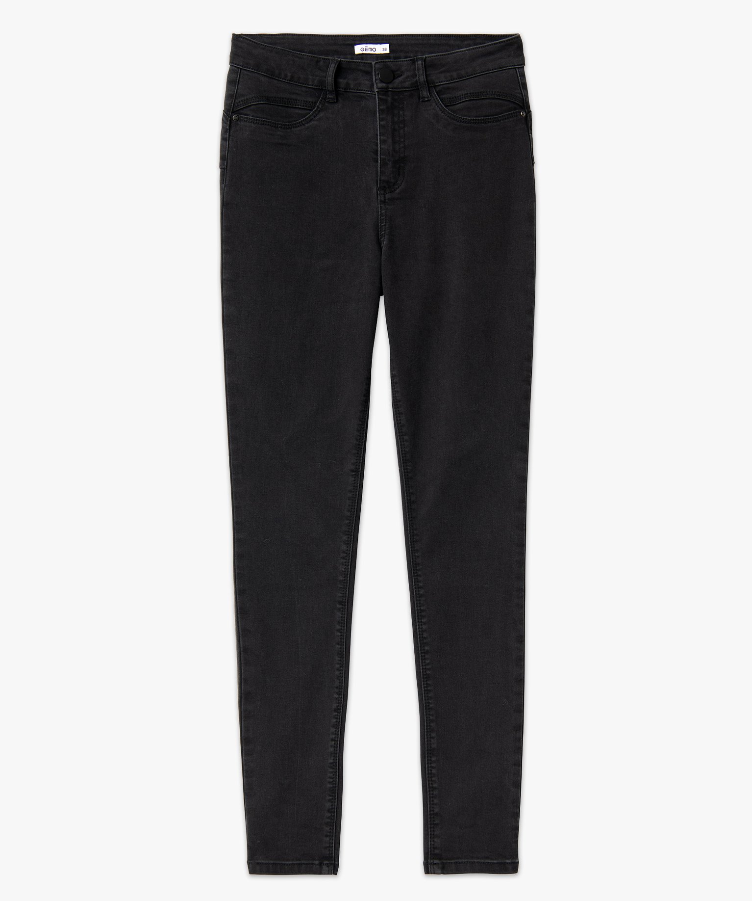 Jean Skinny taille haute forme push-up femme noir | GEMO