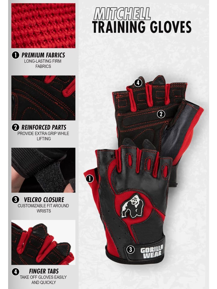 Gorilla Wear Trainingshandschuhe - Mitchell - Schwarz/Blau günstig kaufen