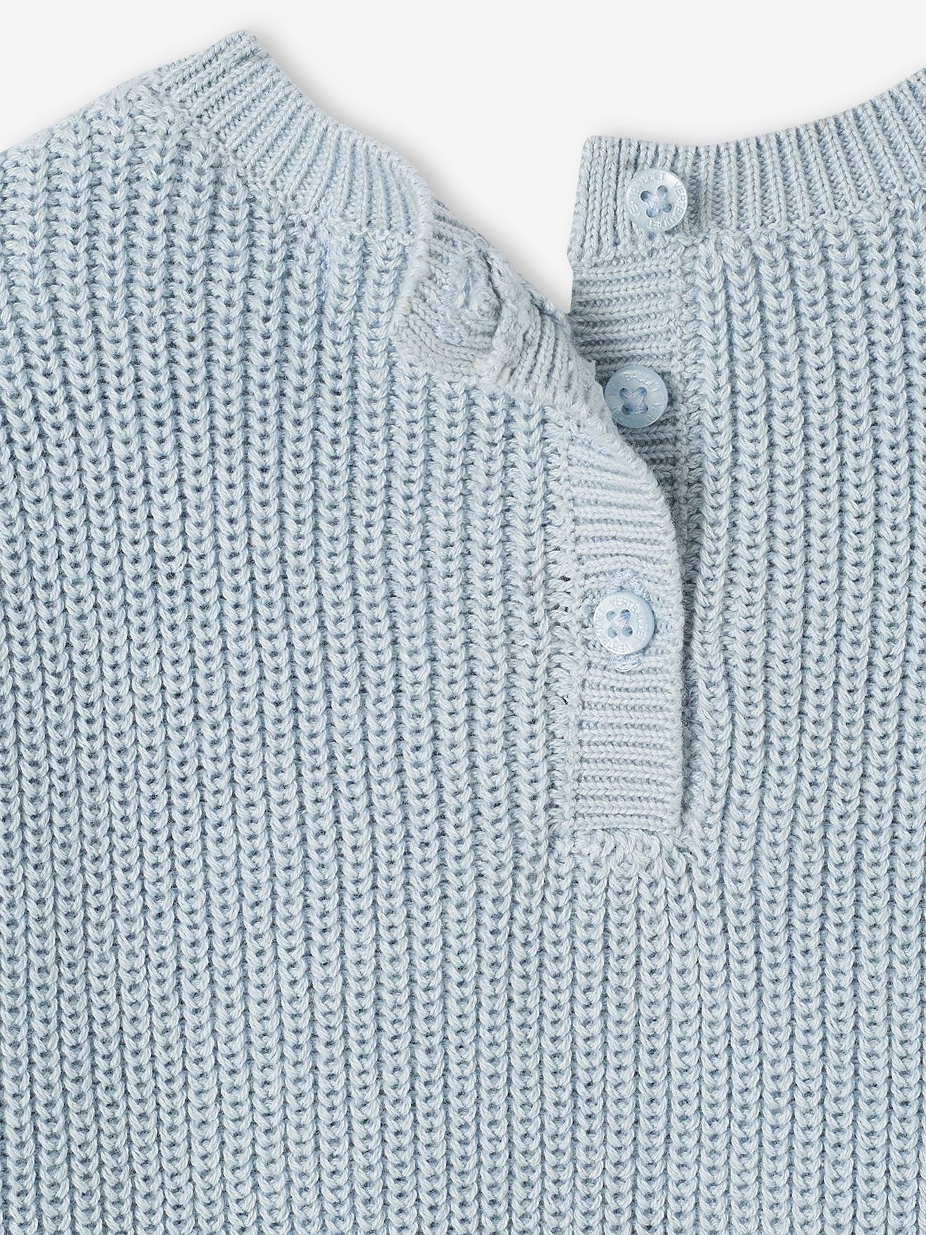 Vertbaudet Baby Pullover aus Rippstrick Oeko-Tex - eisblau