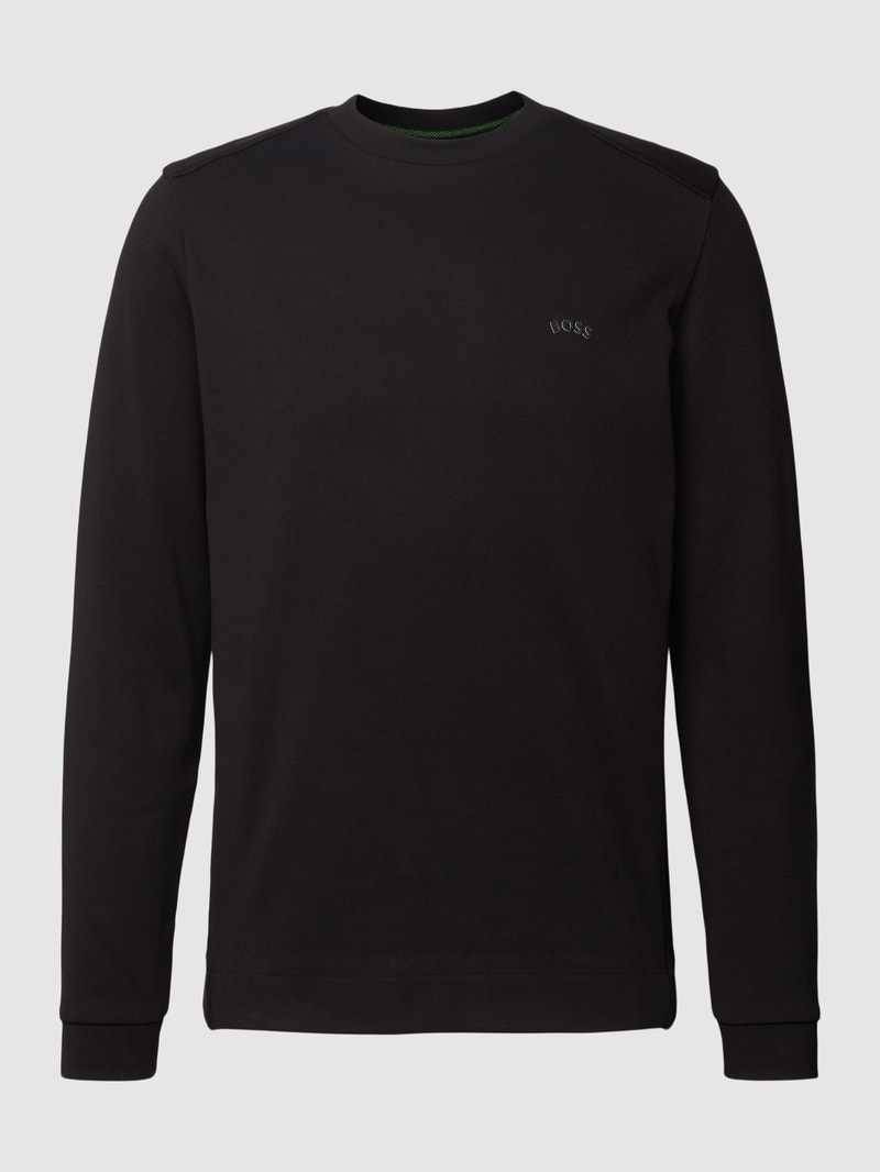 Sweatshirt mit Strukturmuster Modell 'Salbo' in schwarz