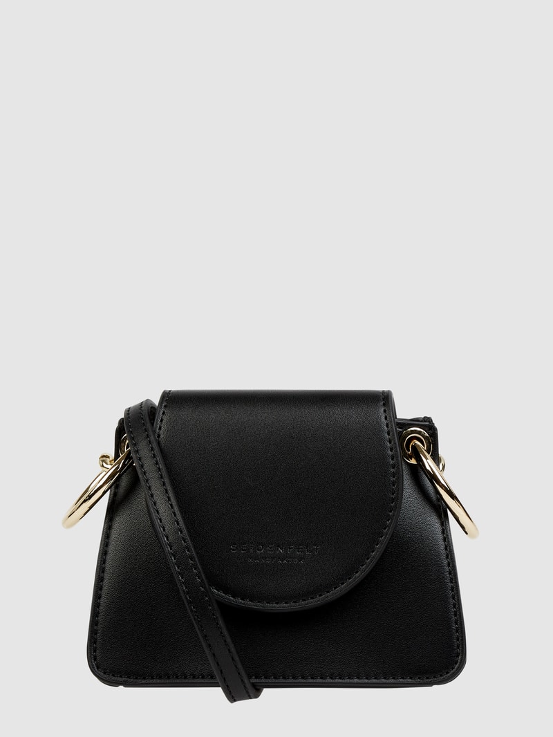 Crossbody Bag in Leder-Optik in schwarz