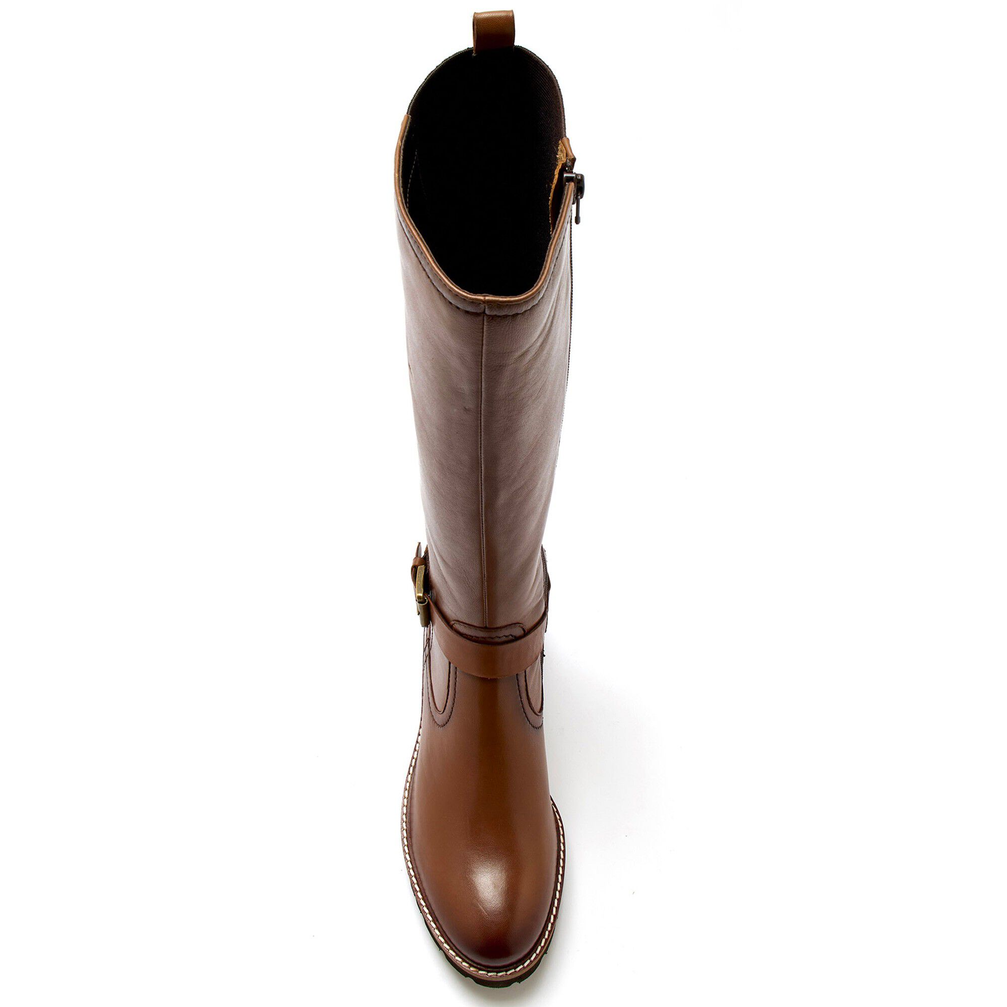 Bottes zippées et élastiquées Largeur Confort en cuir