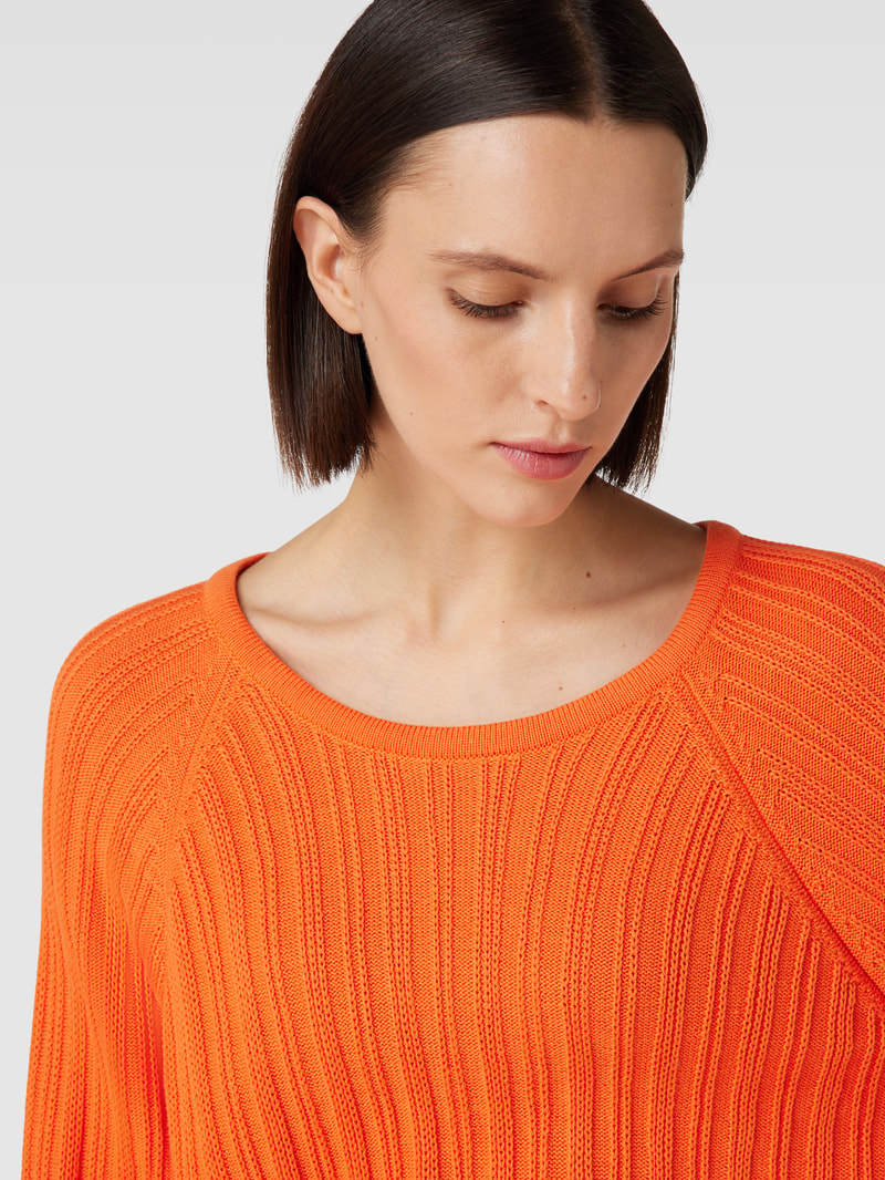 Strickpullover mit Rundhalsausschnitt Modell 'LESLEY' in orange