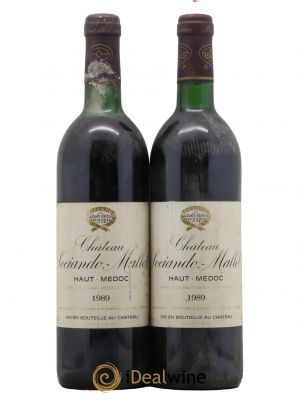 Château Sociando Mallet  1989 - Lot de 2 Bouteilles