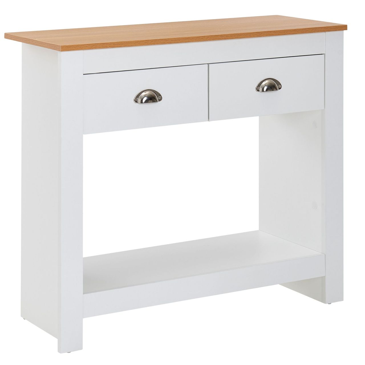 Wohnling Konsolentisch 85x35x76 cm Weiß / Eiche