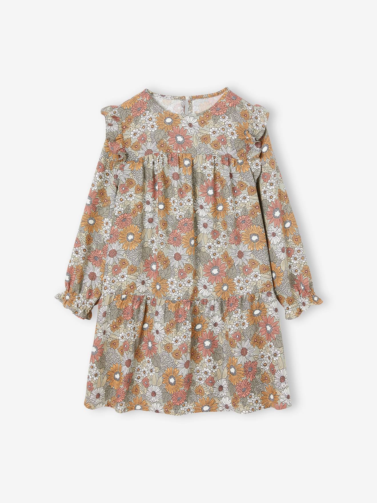 Vertbaudet Mädchen Volantkleid Oeko-Tex - wollweiß