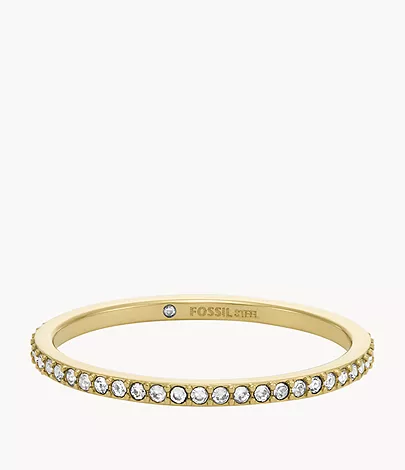 Fossil Bandring Ellis Pavé Glitz Edelstahl goldfarben