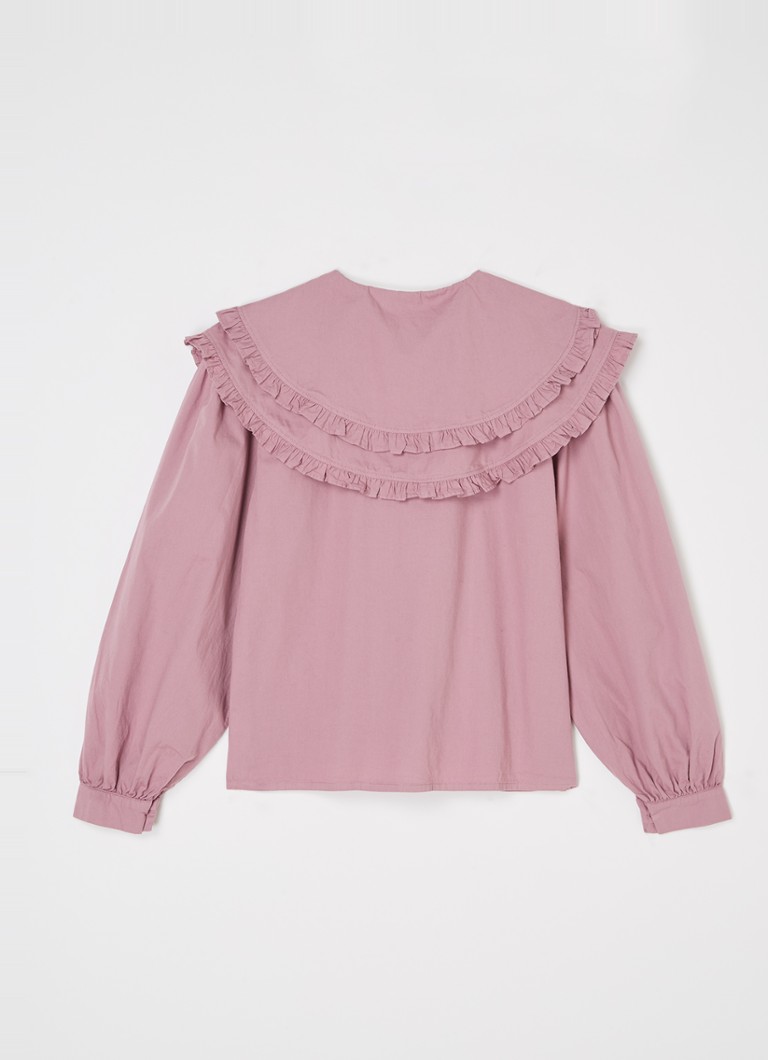 Bluza Jimena de la New Society este confecționată din bumbac organic și are guler și mâneci bufante.