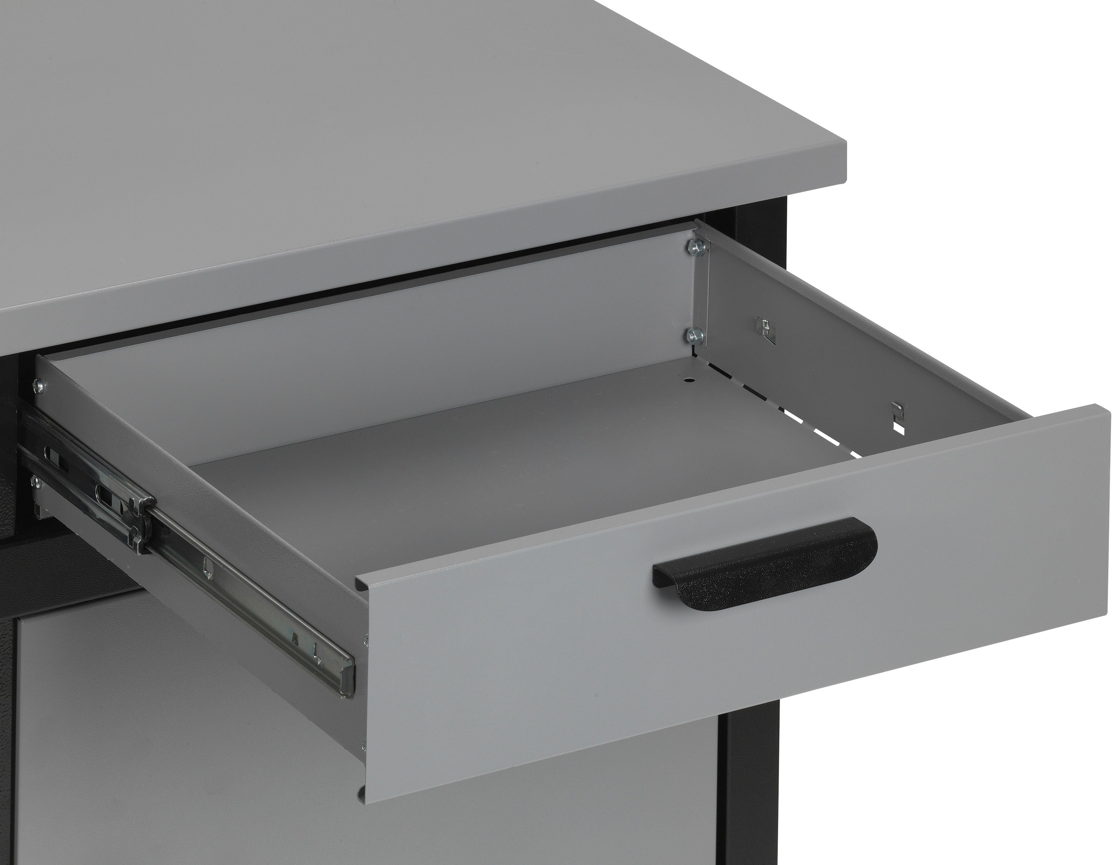 Profiwerk Werkbank Kiel, Breite 160 cm, abschließbar, höhenverstellbar, robuste Arbeitsplatte
