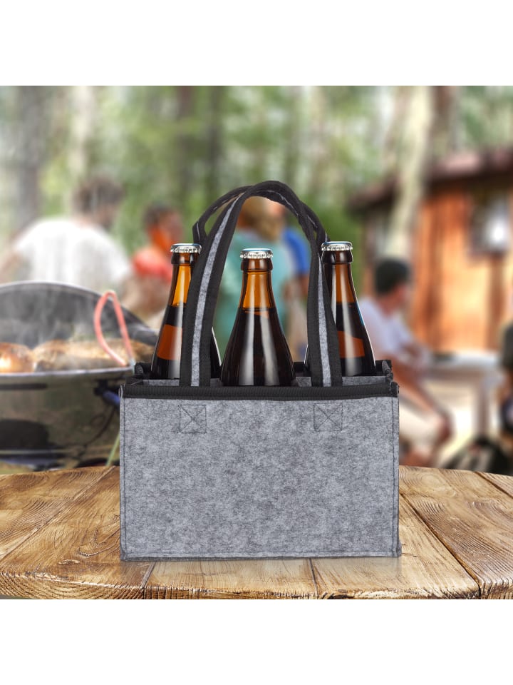 relaxdays Flaschenträger in Anthrazit - (B)24 x (H)15 x (T)15 cm günstig kaufen onesize
