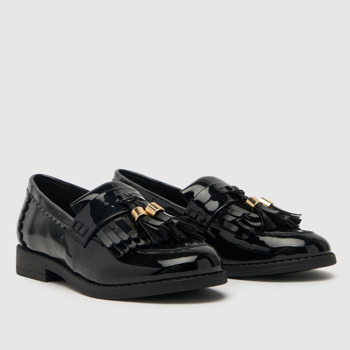 Schuh svarta spetsiga loafers för flickor, juniorskor