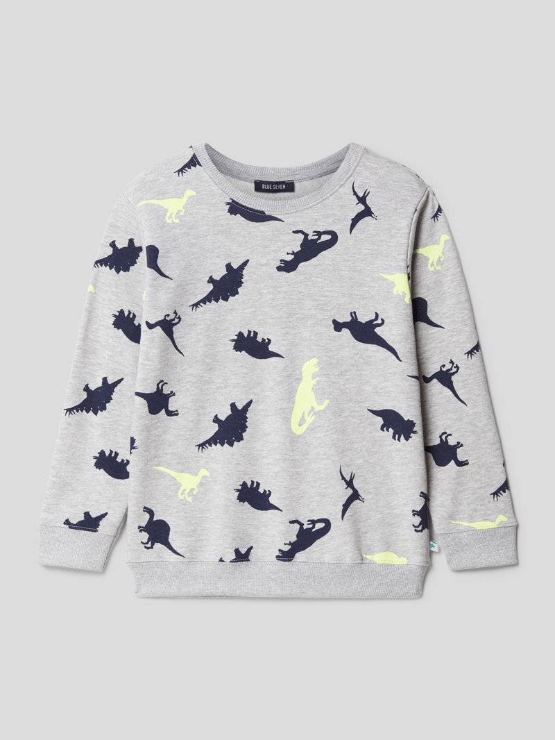 Sweatshirt mit Motiv-Print in hellgrau