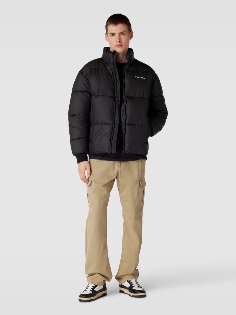 Steppjacke mit Label-Stitching Modell 'PICARD' in schwarz