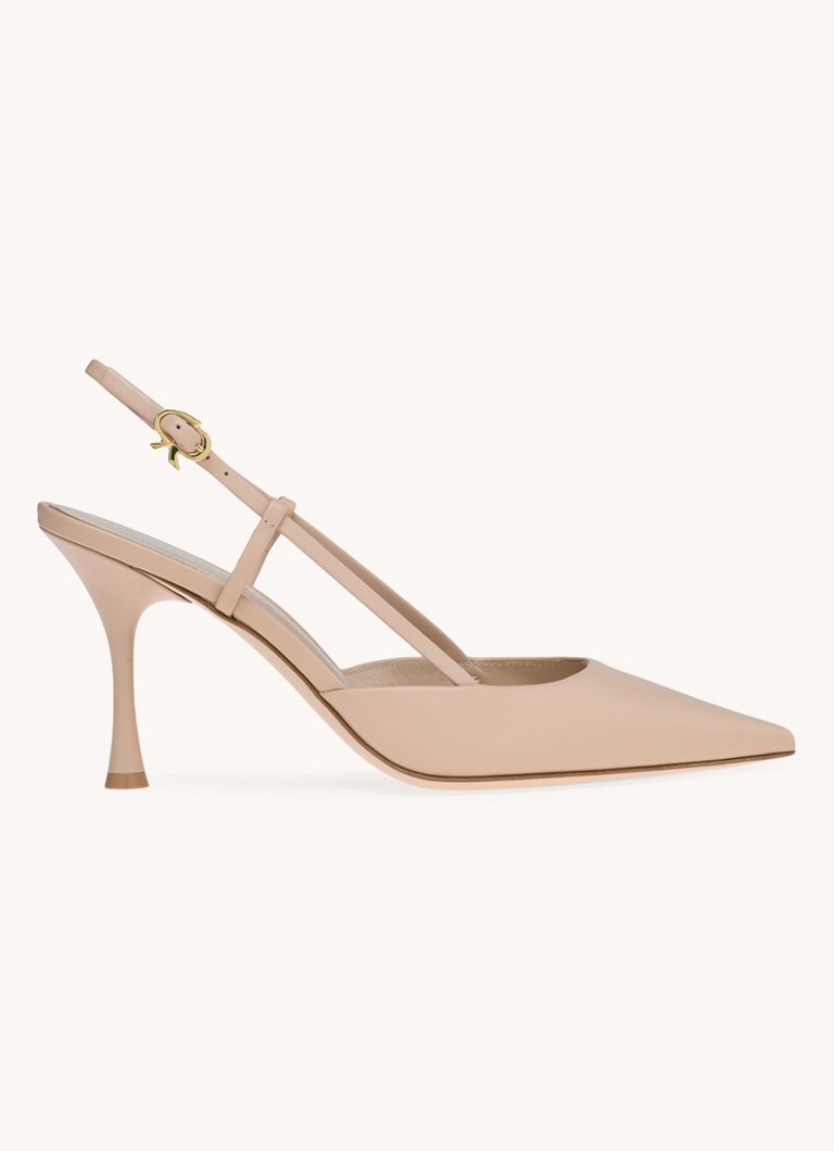 Pantofi cu toc slingback Gianvito Rossi Ascent din piele de vițel.