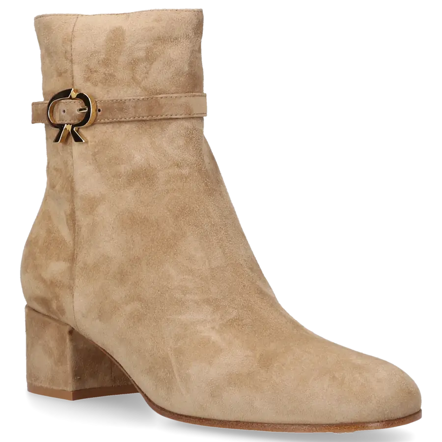 Gianvito Rossi - Klassische Stiefeletten RIBBON BOOTIE Veloursleder - beige