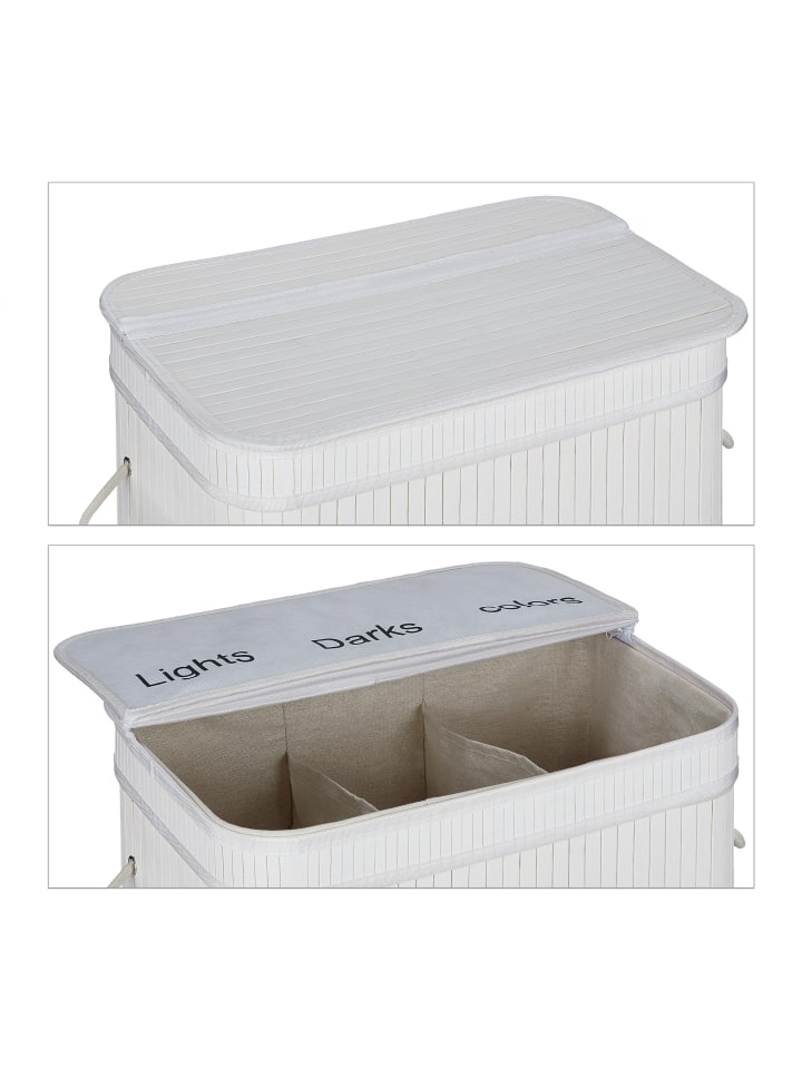 relaxdays Wäschesortierer in Weiß - (B)55 x (H)63 x (T)35 cm günstig kaufen onesize