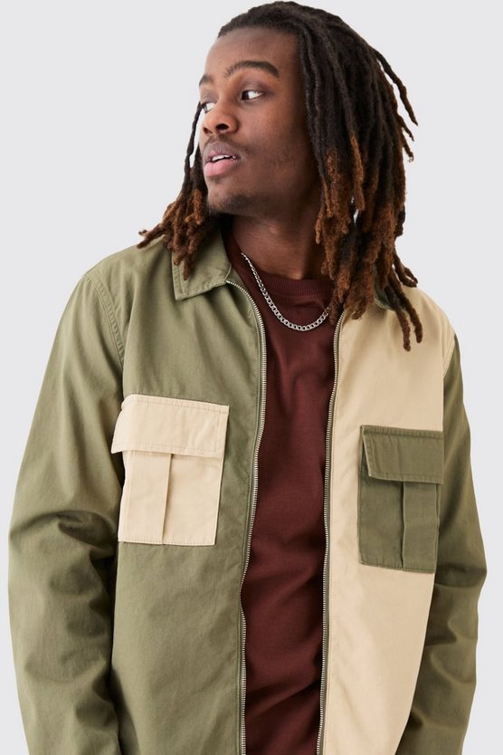Twill Colourblock Overshirt