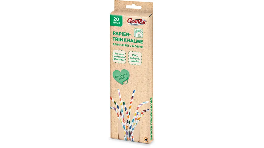 CleanPac Papiertrinkhalme mit Knick