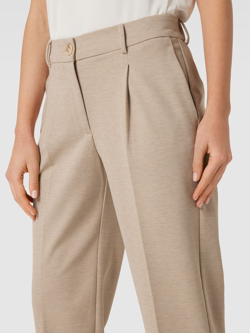 Bundfaltenhose in verkürzter Passform Modell 'Myrtel' in beige meliert