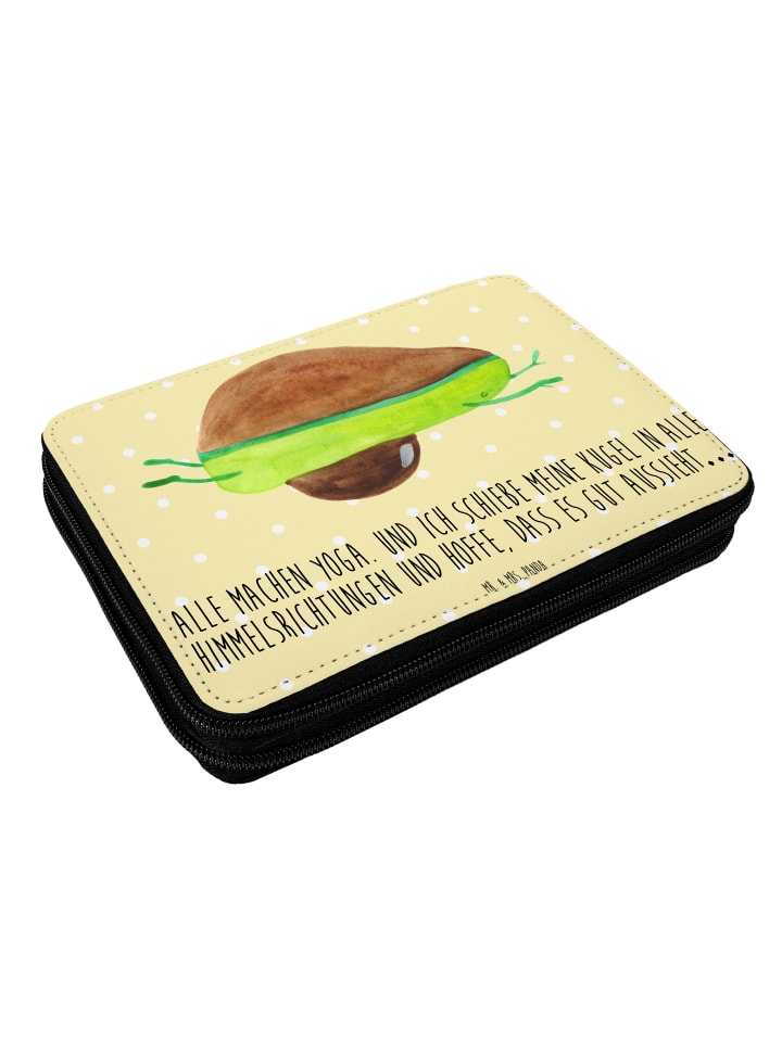Mr. & Mrs. Panda Federmappe Avocado Yoga mit Spruch in Gelb Pastell günstig kaufen onesize