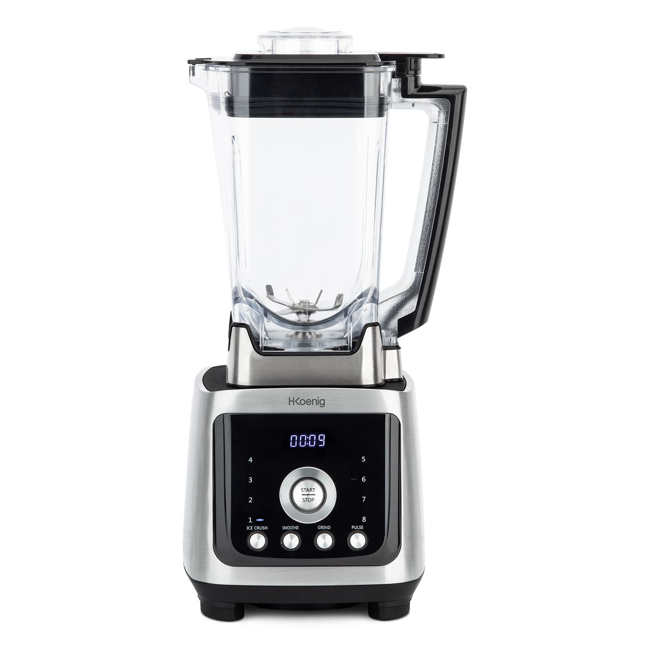 H.Koenig Standmixer Power  MXH880 2000W - 2l - LED-Display - silberfarben/schwarz