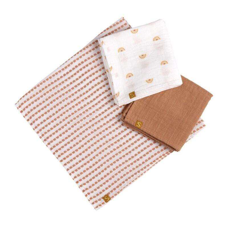 Lot de 3 langes coton bio Sunlight