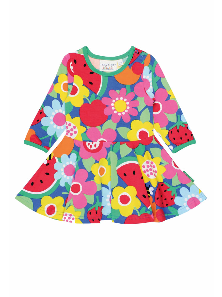 Toby Tiger Skater Kleid mit Sommer Print in bunt günstig kaufen