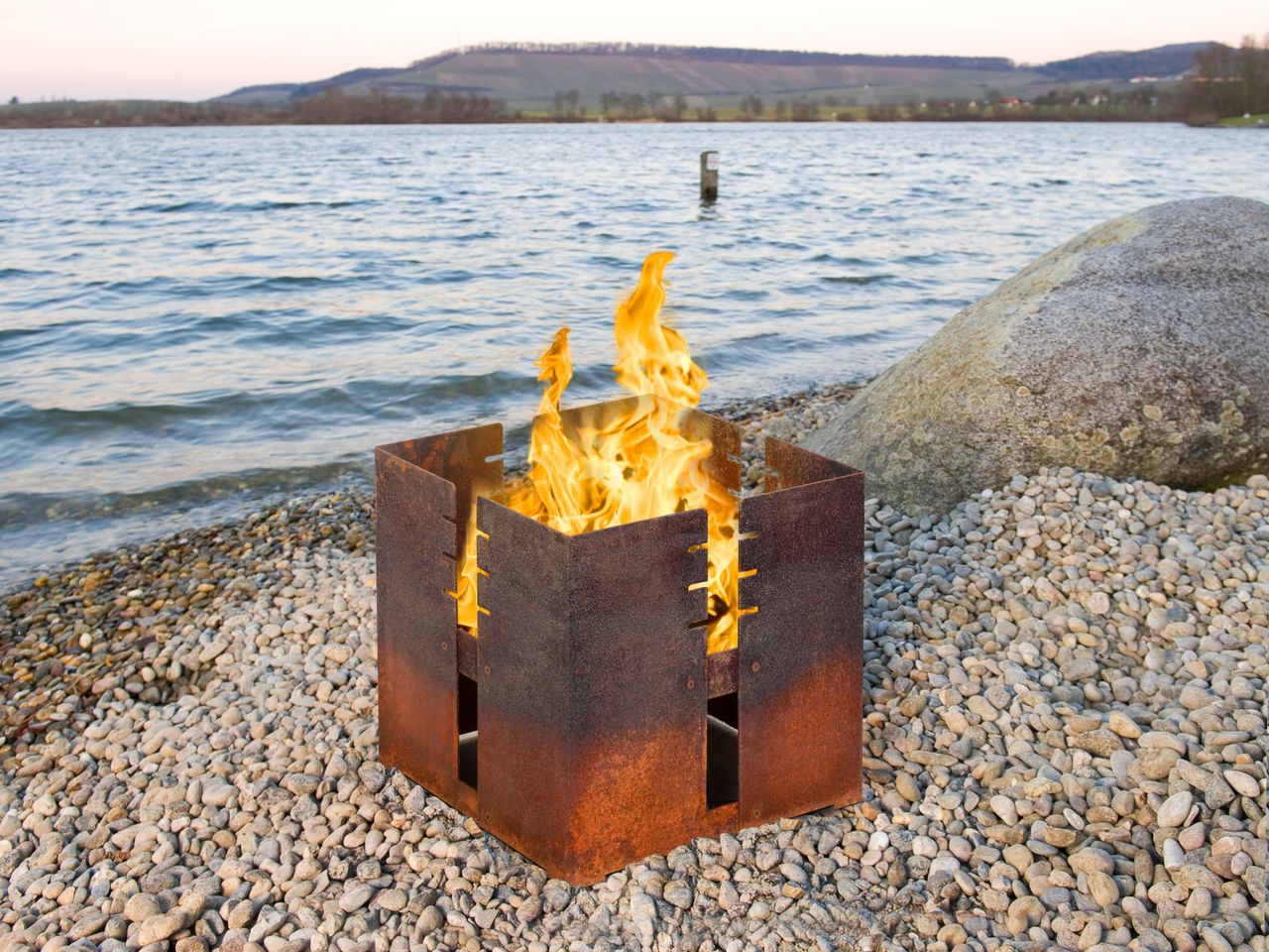 Keilbach Designprodukte Keilbach Feuerstelle, 45 x 45 x 45 cm, Stahl