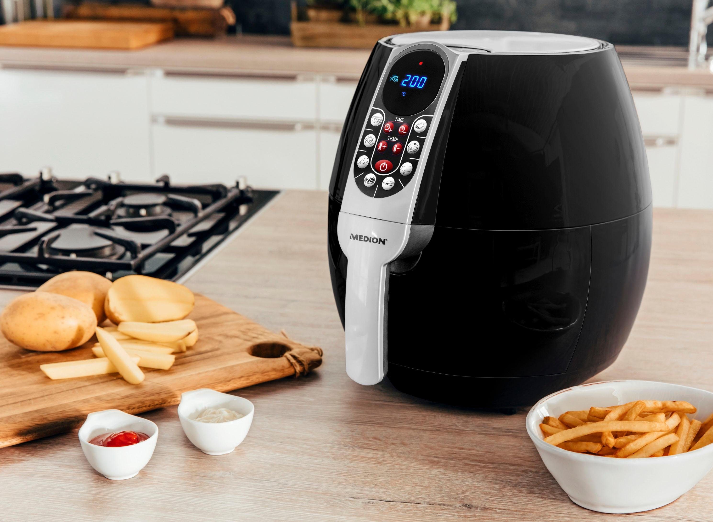 Medion® Heißluftfritteuse MD17320, 1500 W, 8 praktische Automatikprogramme